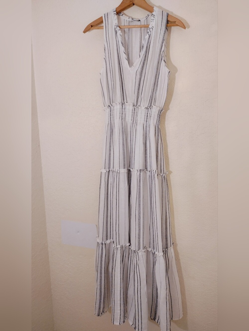 Rails Loulou Striped Sleeveless Linen Blend Maxi Dress Coastal Resort Summer - Picture 9 of 13